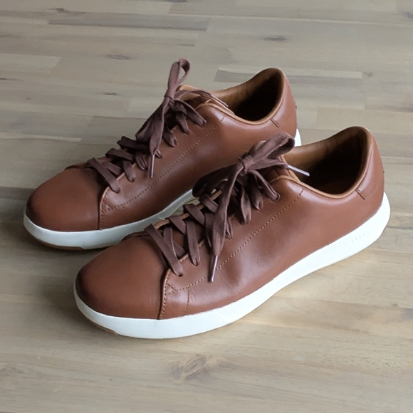 Cole Haan Men's GrandPrø Tennis Sneakers Leather Size 9.5 Brown‎